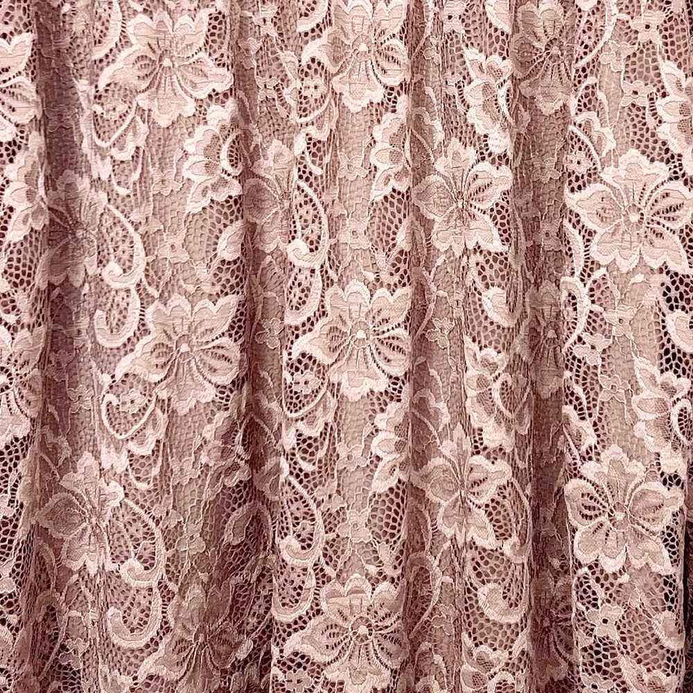 NEW Cable & Gauge Long Sleeve Lace Top LG Pink/Mauve NWT - Picture 6 of 11